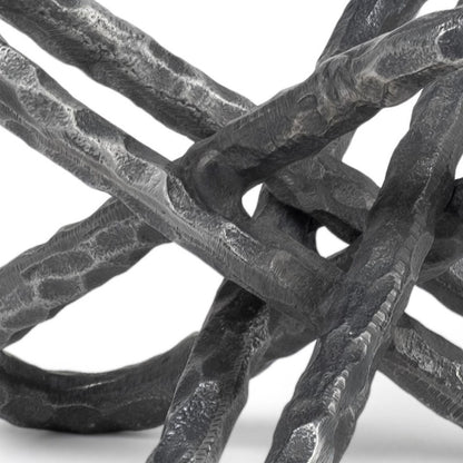 MALIBU 10" ANTIQUED SILVER METAL CHAIN LINK TABLETOP SCULPTURE - Varnish & Vibe