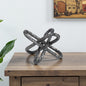 MALIBU 10" ANTIQUED SILVER METAL CHAIN LINK TABLETOP SCULPTURE - Varnish & Vibe