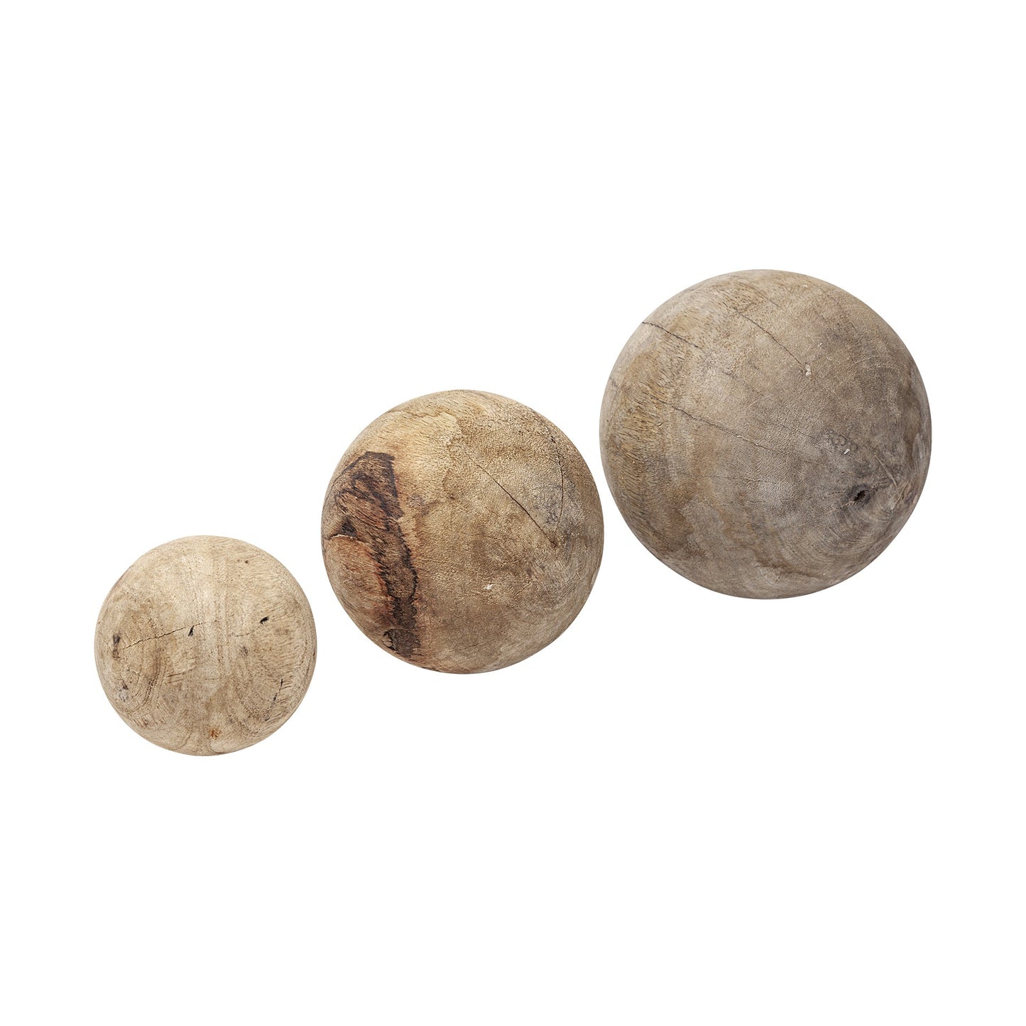 SET OF THREE WOODEN SPHERES - Varnish & Vibe
