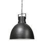 Black textured pendant light on a white background
