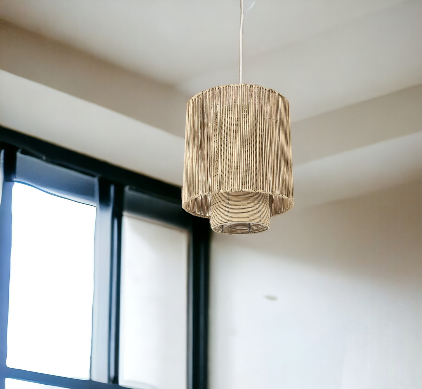 NATURAL CANE CYLINDRICAL HANGING PENDANT LIGHT - Varnish & Vibe