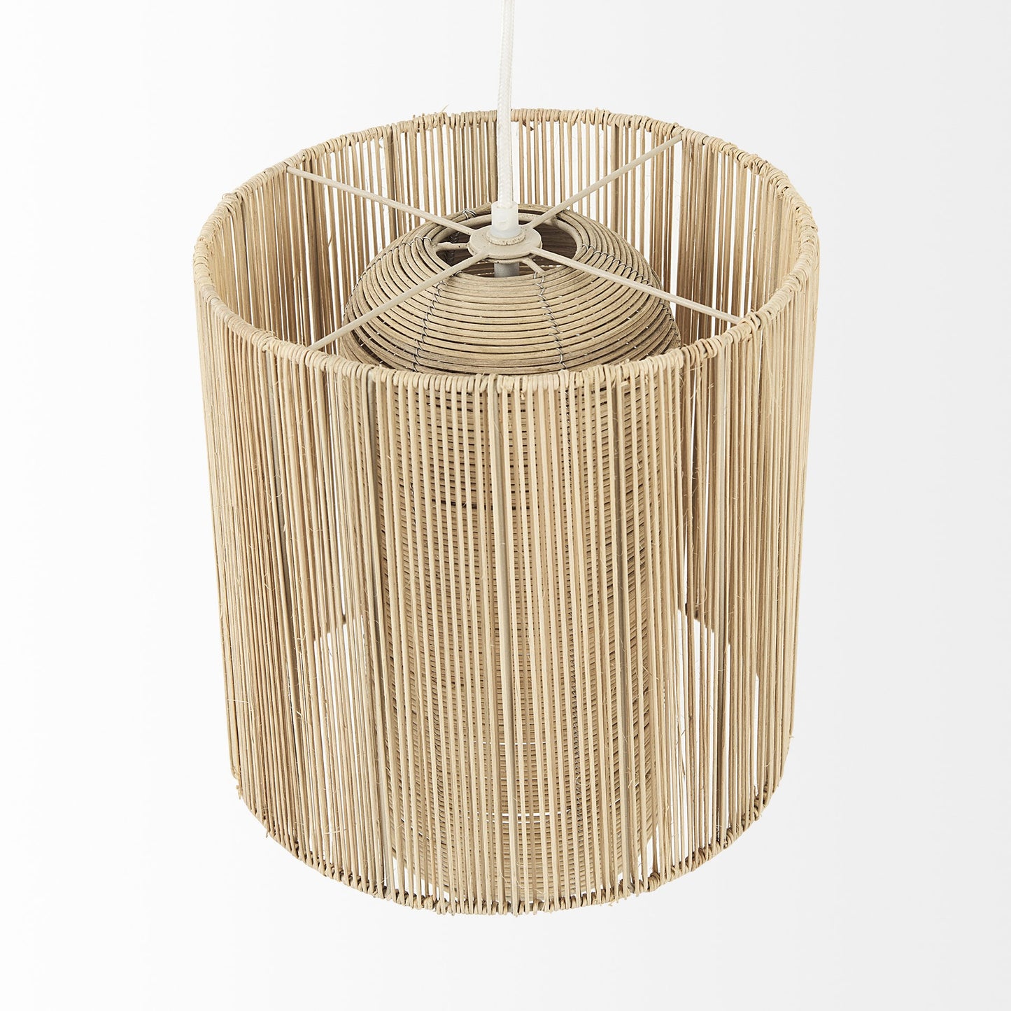 NATURAL CANE CYLINDRICAL HANGING PENDANT LIGHT - Varnish & Vibe