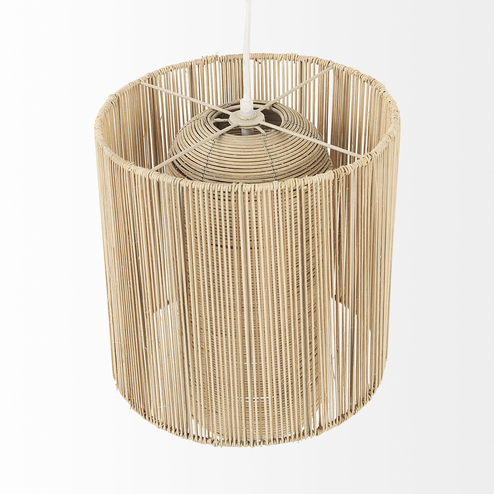 NATURAL CANE CYLINDRICAL HANGING PENDANT LIGHT - Varnish & Vibe