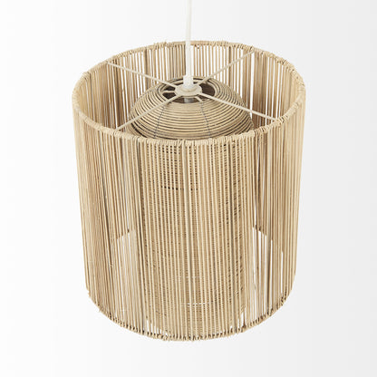 NATURAL CANE CYLINDRICAL HANGING PENDANT LIGHT - Varnish & Vibe