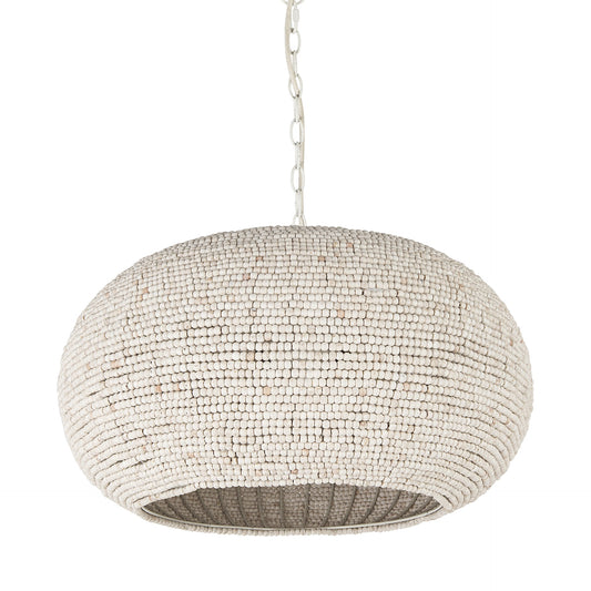 WHITEWASH BEADED HANGING CHANDELIER - Varnish & Vibe