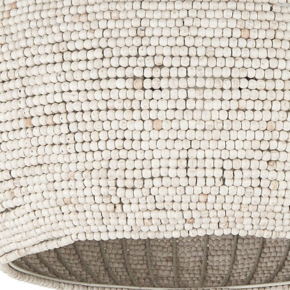 WHITEWASH BEADED HANGING CHANDELIER - Varnish & Vibe