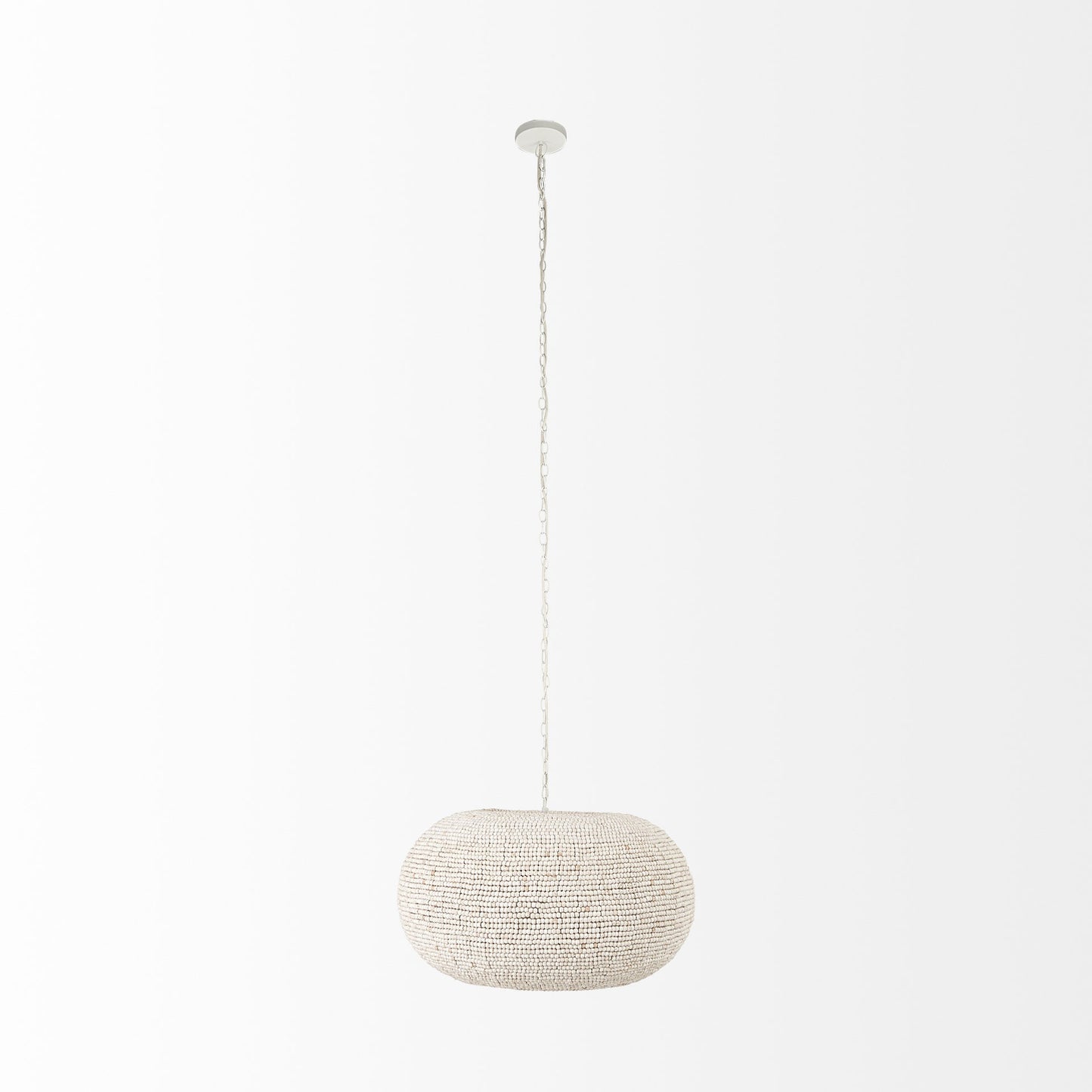 WHITEWASH BEADED HANGING CHANDELIER - Varnish & Vibe