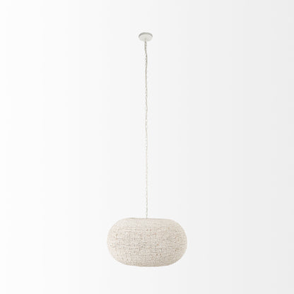 WHITEWASH BEADED HANGING CHANDELIER - Varnish & Vibe