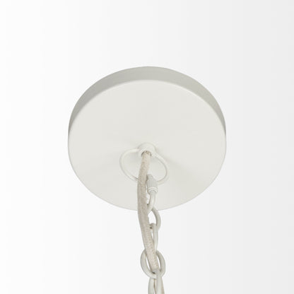 WHITEWASH BEADED HANGING CHANDELIER - Varnish & Vibe