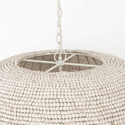 WHITEWASH BEADED HANGING CHANDELIER - Varnish & Vibe