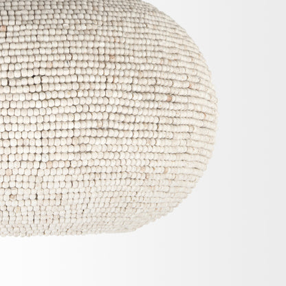 WHITEWASH BEADED HANGING CHANDELIER - Varnish & Vibe