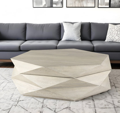REDONDO HEXAGON SOLID WOOD COFFEE TABLE