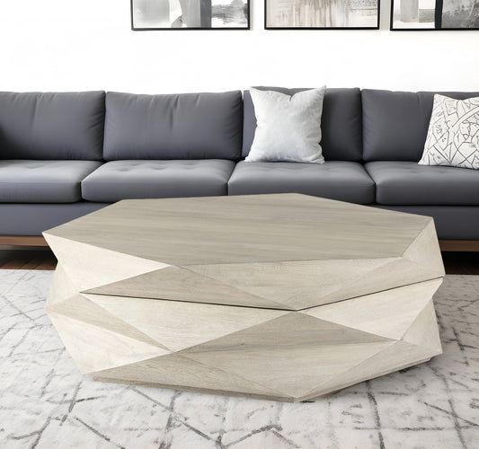 REDONDO HEXAGON SOLID WOOD COFFEE TABLE