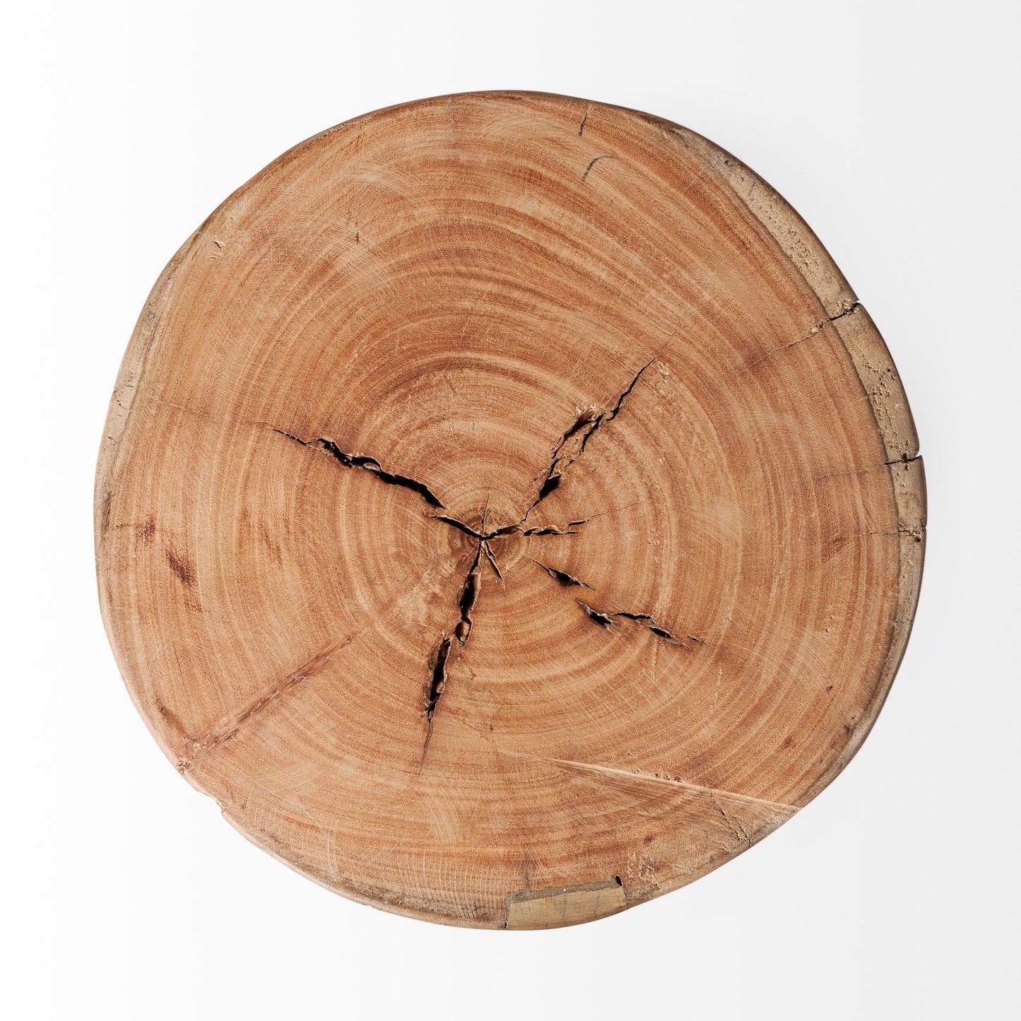 18" DARK BROWN AND BROWN DISTRESSED RECLAIMED WOOD ROUND END TABLE - Varnish & Vibe