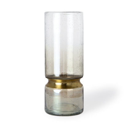 VALLEY SMOKY BUBBLE GOLD GLASS VASE - Varnish & Vibe