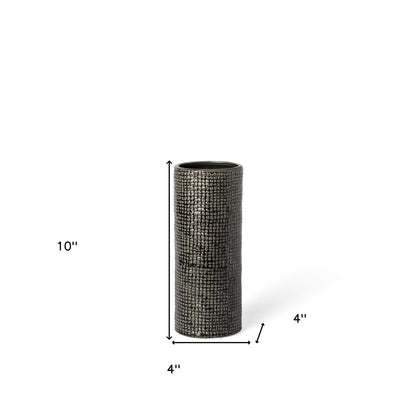 abstract cylinder ceramic table vase, cylinder ceramic table vase, ceramic table vase, gold abstract cylinder ceramic table, abstract cylinder ceramic table