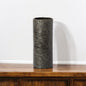10" BLACK AND GOLD ABSTRACT CYLINDER CERAMIC TABLE VASE