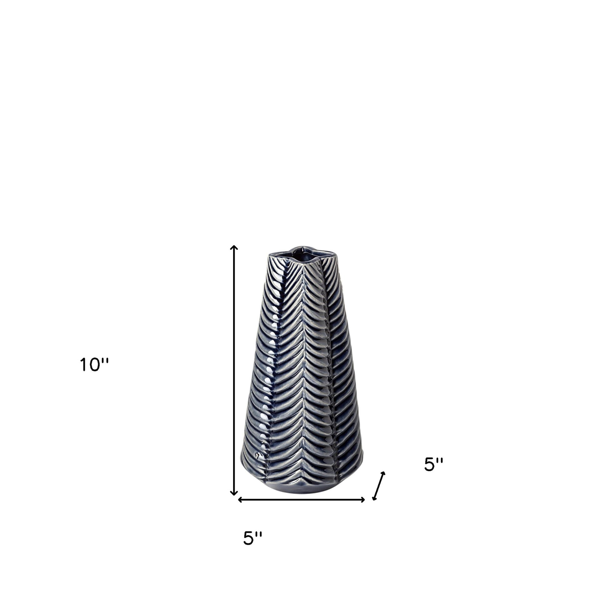 MALIBU 10" NAVY BLUE ABSTRACT CERAMIC CYLINDER TABLE VASE - Varnish & Vibe