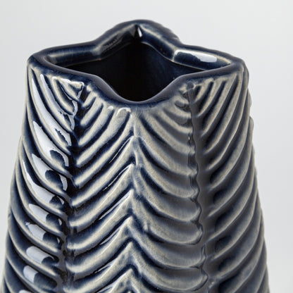 MALIBU 16" NAVY BLUE AND WHITE ABSTRACT CERAMIC TABLE VASE - Varnish & Vibe