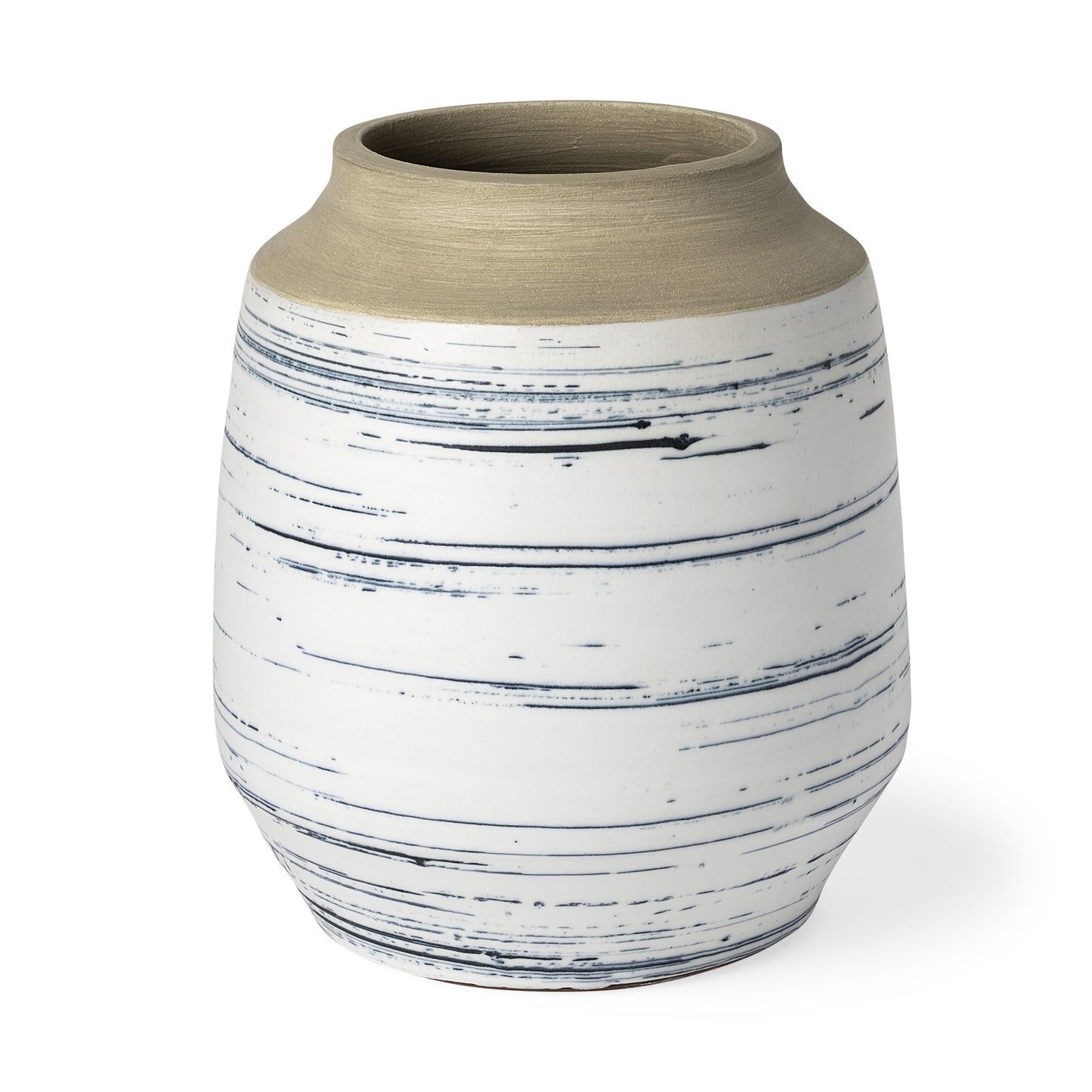 LAKEVIEW 10" WHITE AND BLUE CERAMIC TABLE VASE