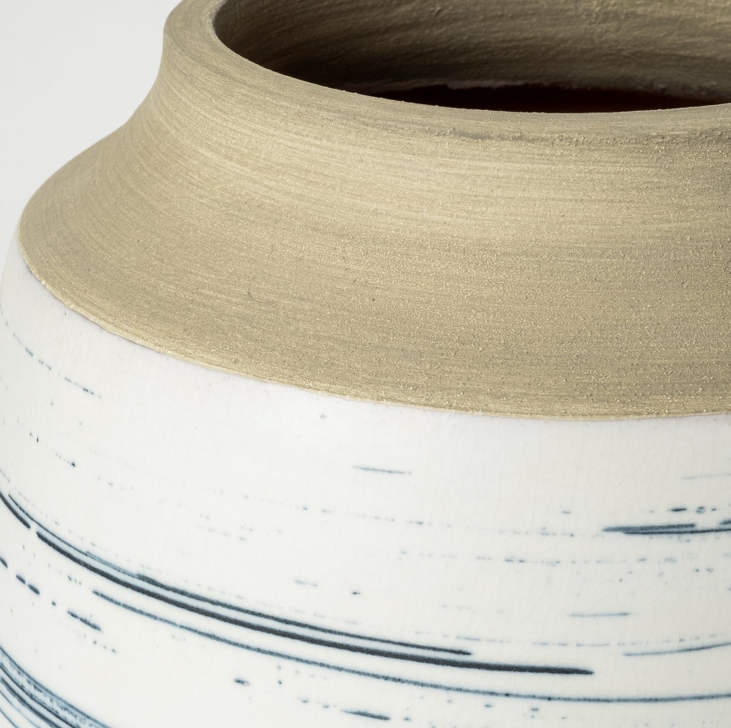LAKEVIEW 9" WHITE AND BLUE CERAMIC TABLE VASE
