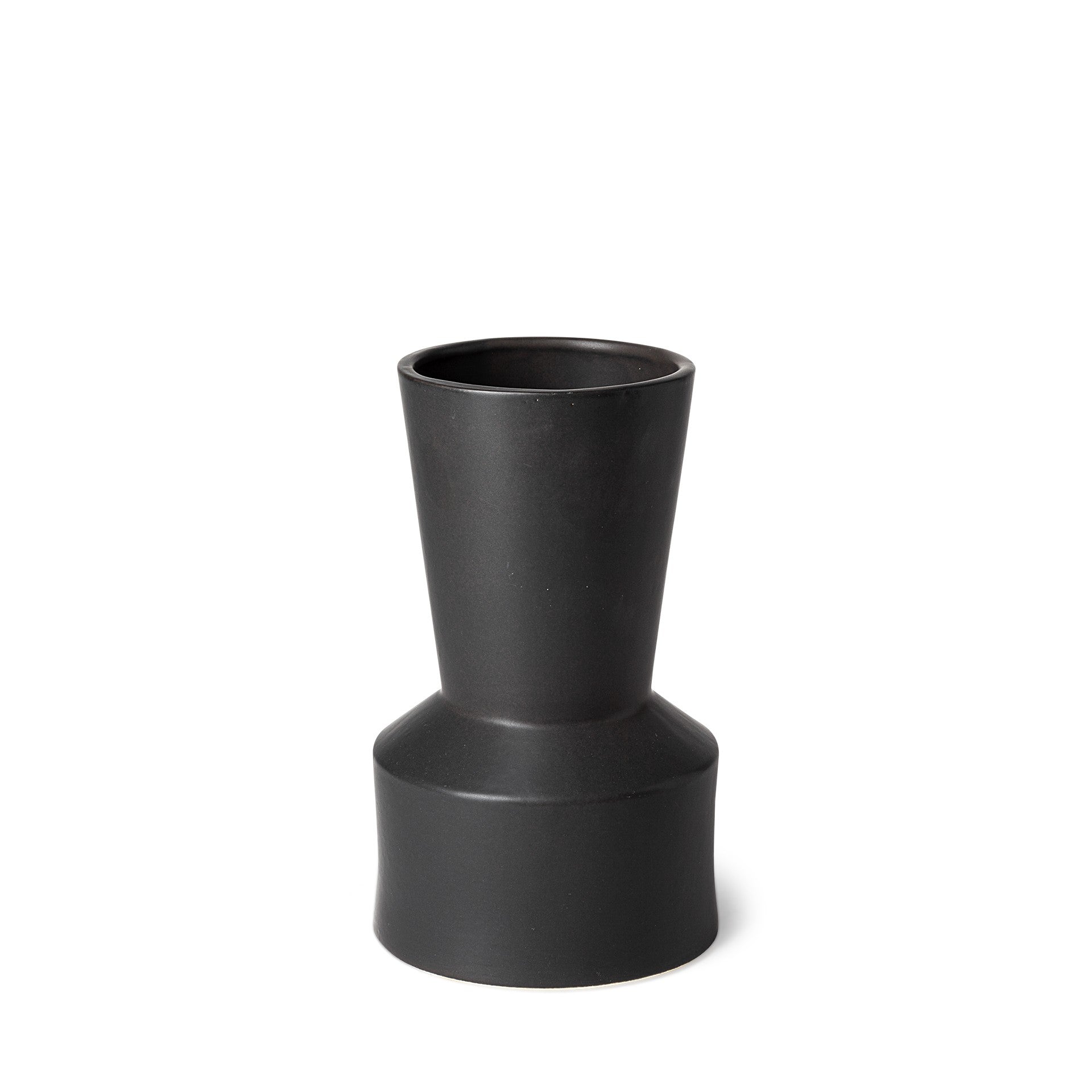 Black vase on a white background
