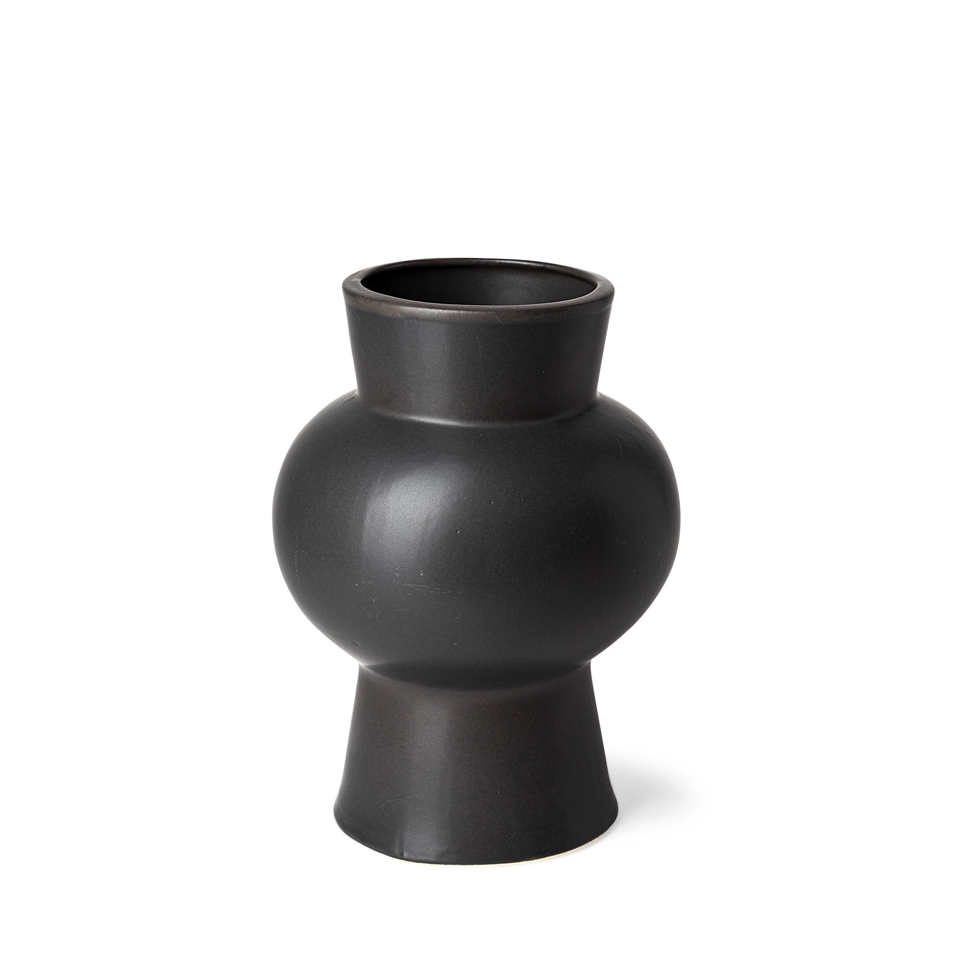 Black vase on a white background
