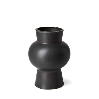 Black vase on a white background