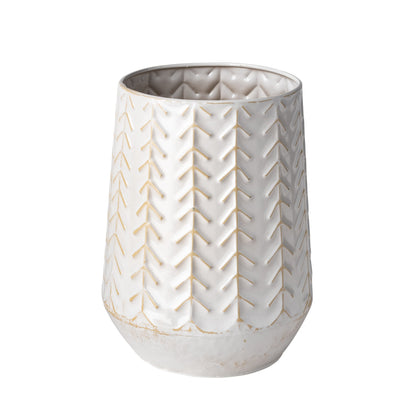 HERMOSA 9" WHITE METAL TABLE VASE