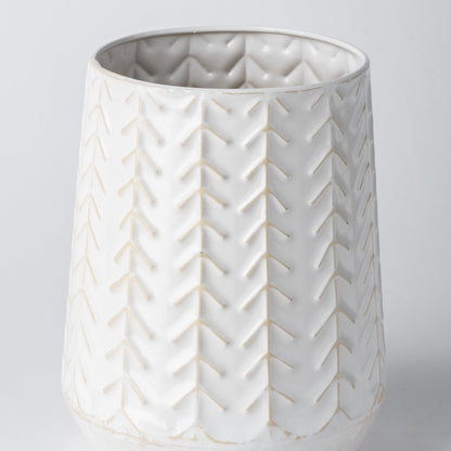 HERMOSA 9" WHITE METAL TABLE VASE