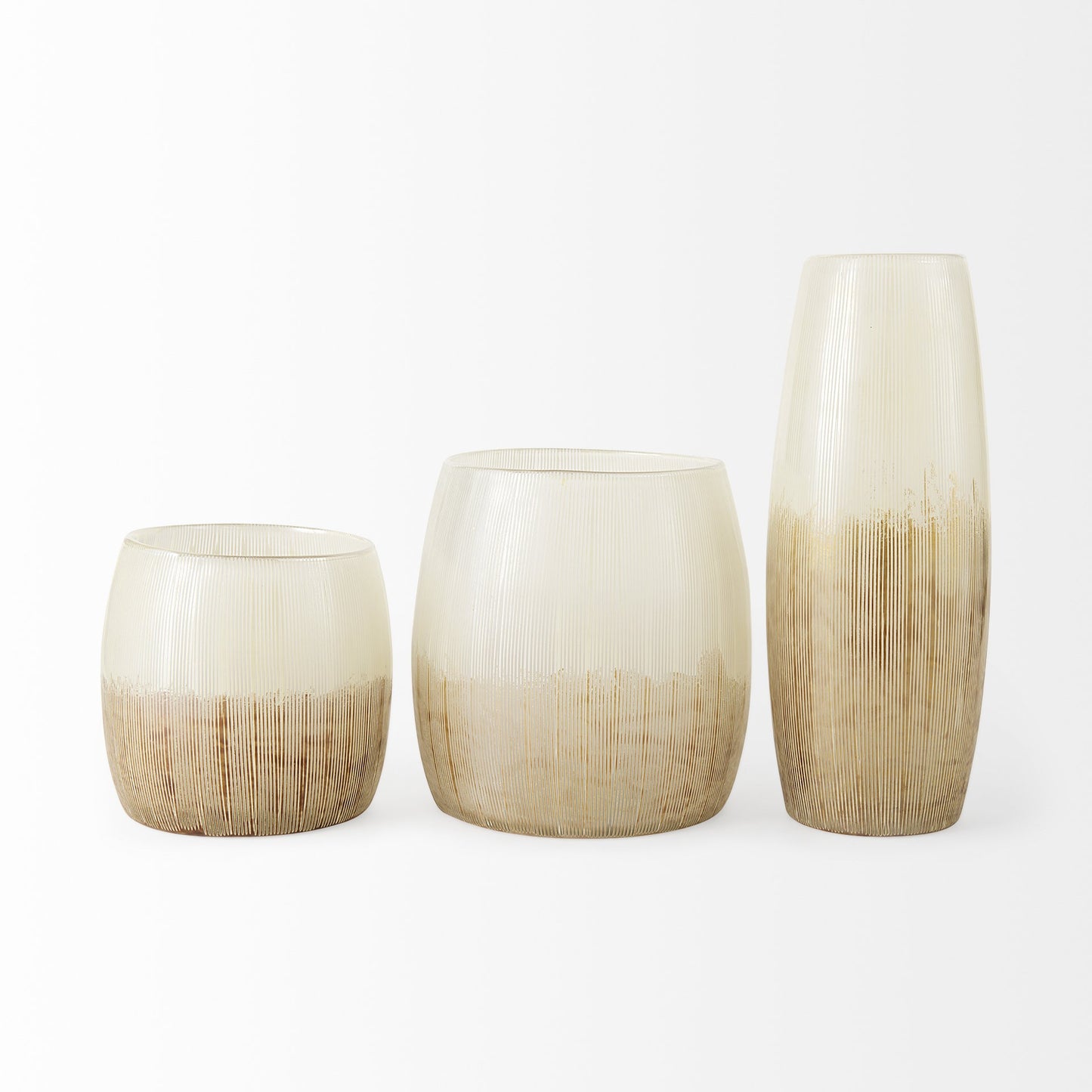 HERMOSA 9" CREAM GLASS TABLE VASE