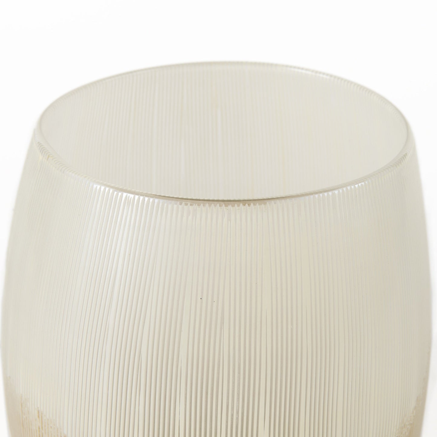 HERMOSA 9" CREAM GLASS TABLE VASE