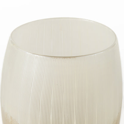 HERMOSA 9" CREAM GLASS TABLE VASE