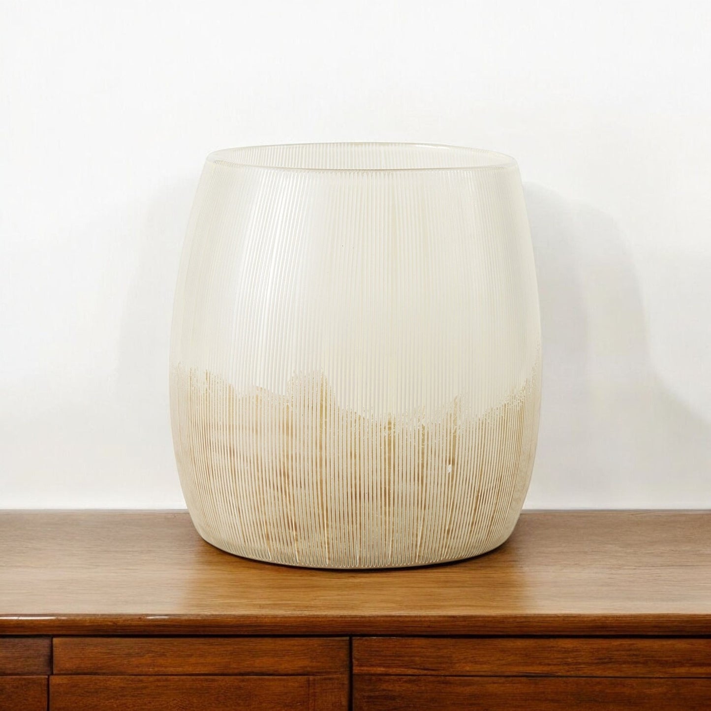 HERMOSA 9" CREAM GLASS TABLE VASE