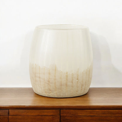 HERMOSA 9" CREAM GLASS TABLE VASE