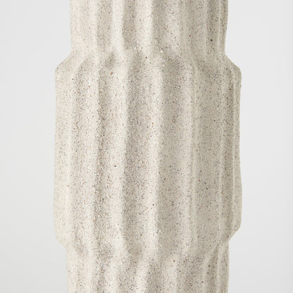OCEAN 23" CREAM CYLINDER CERAMIC FLOOR VASE