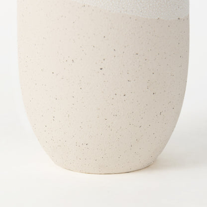 HERMOSA 14" CREAM CERAMIC TABLE VASE