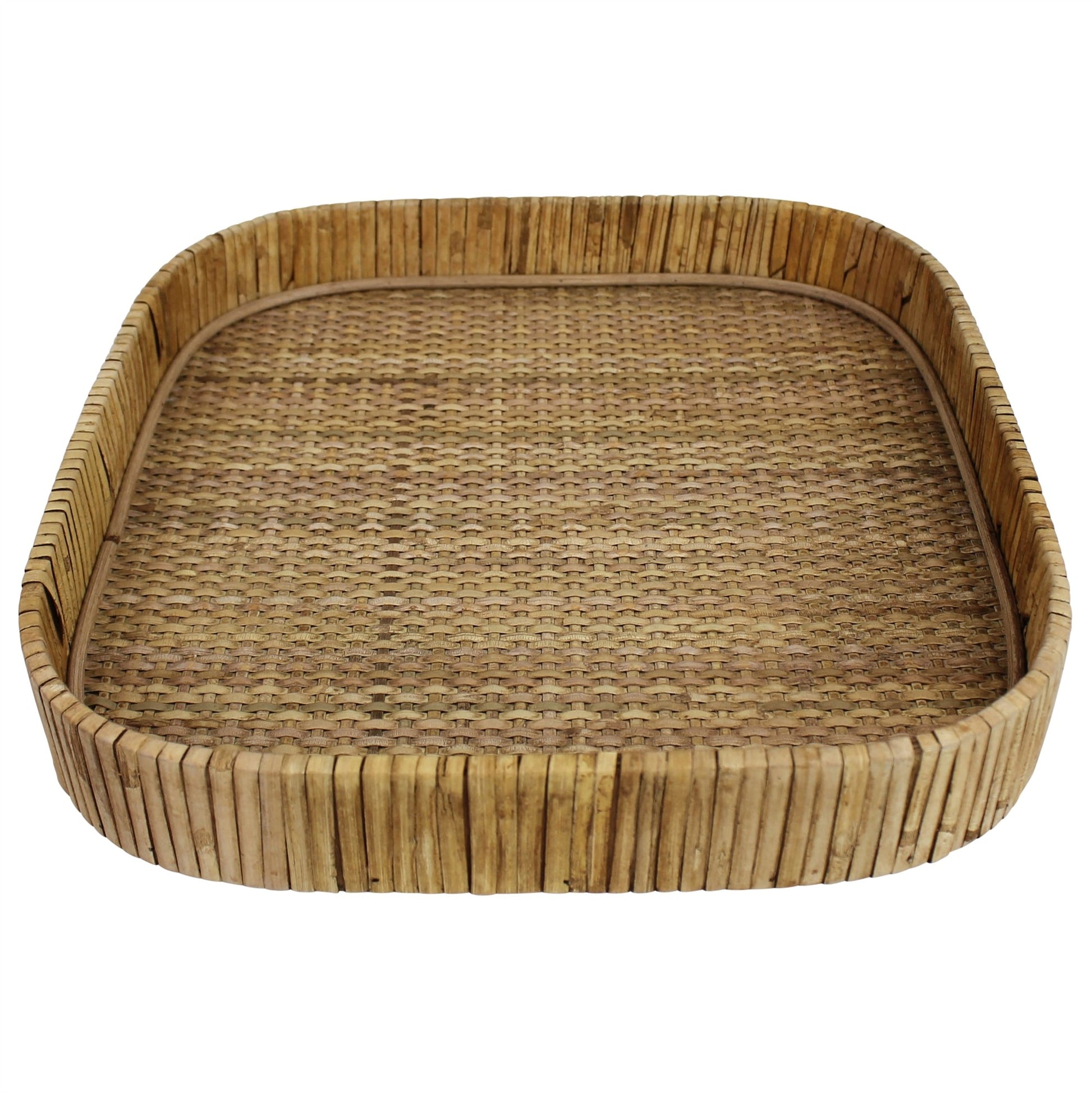 BRAIDED BAMBOO SQUARE TRAY - Varnish & Vibe