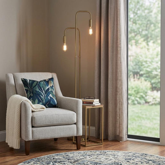LAUREL 63" TWO LIGHT TORCHIERE FLOOR LAMP