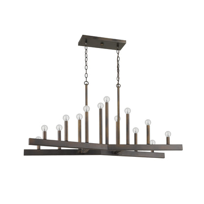 PALISADES FALLON 14-LIGHT OIL-RUBBED BRONZE ISLAND PENDANT - Varnish & Vibe