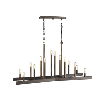 PALISADES FALLON 14-LIGHT OIL-RUBBED BRONZE ISLAND PENDANT - Varnish & Vibe
