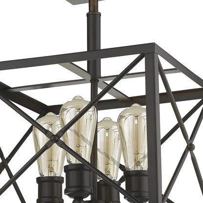 PALISADES BROOKLYN 4-LIGHT OIL-RUBBED BRONZE CONVERTIBLE PENDANT - Varnish & Vibe