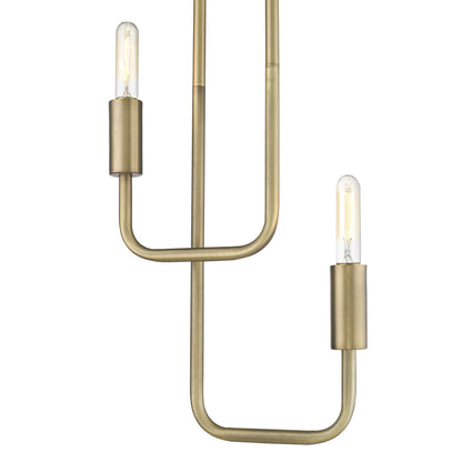 LAUREL PERRET 2-LIGHT AGED BRASS PENDANT