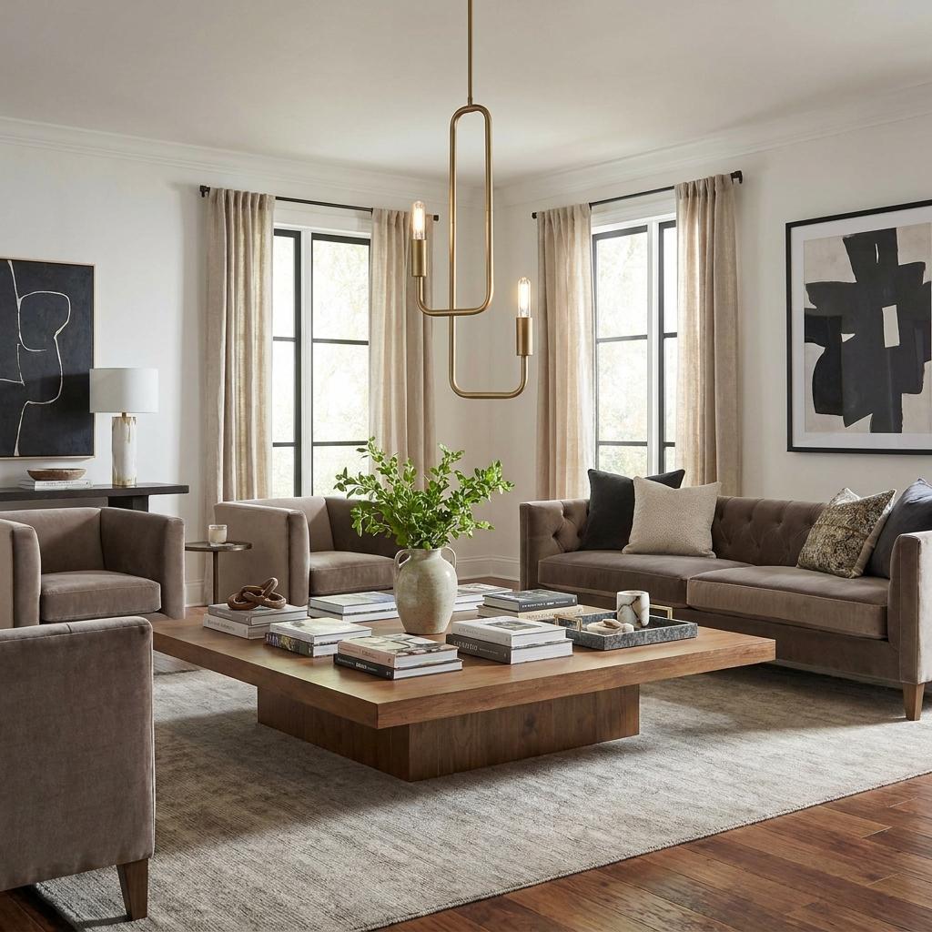 LAUREL PERRET 2-LIGHT AGED BRASS PENDANT