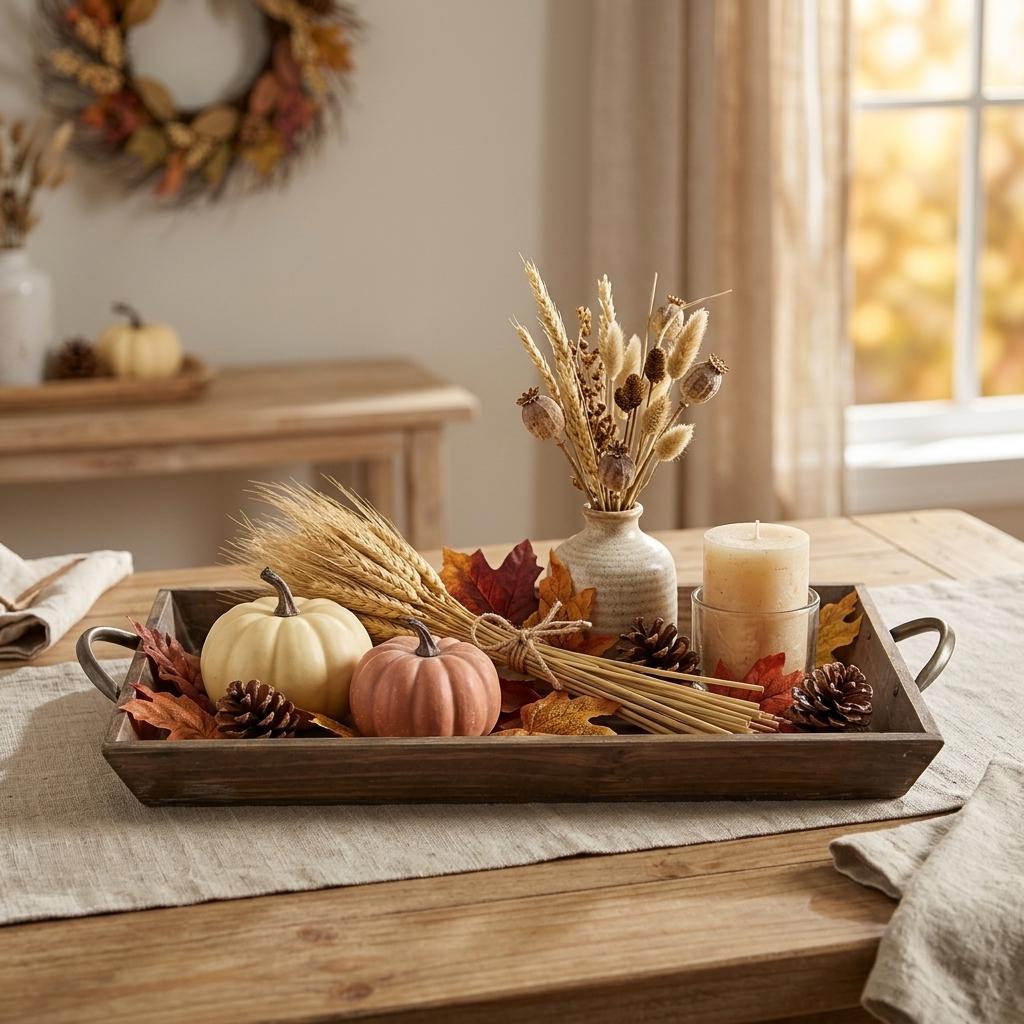 LAUREL 19" BROWN WOOD HANDMADE SERVING TRAY WITH HANDLES