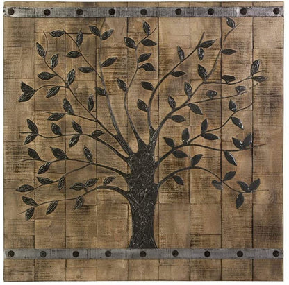 36" X 2" BROWN MANGO WOOD SQUARE HANGING TAPESTRY - Varnish & Vibe