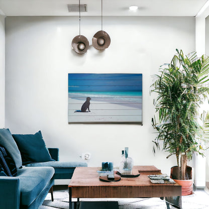 OCEAN DOG AT THE BEACH WALL ART
