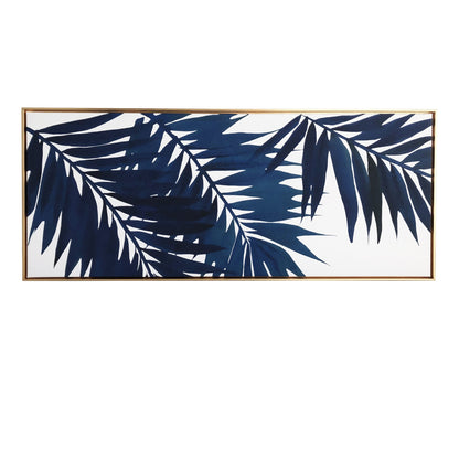 PIER BLUE PALMS CANVAS WALL DECOR - Varnish & Vibe