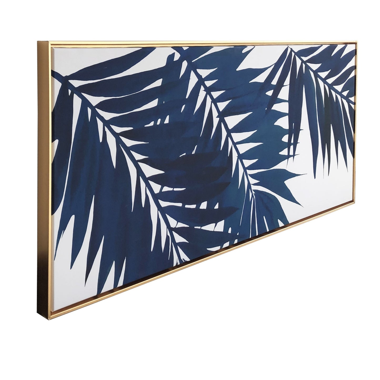 PIER BLUE PALMS CANVAS WALL DECOR - Varnish & Vibe