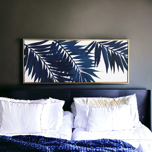 PIER BLUE PALMS CANVAS WALL DECOR - Varnish & Vibe